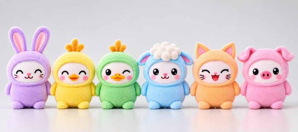 LamaTama Elektronische Sammelfiguren 6 cm Special Flocked Easter Edition 2027 heo Exclusive Blind Box Display (24) Image