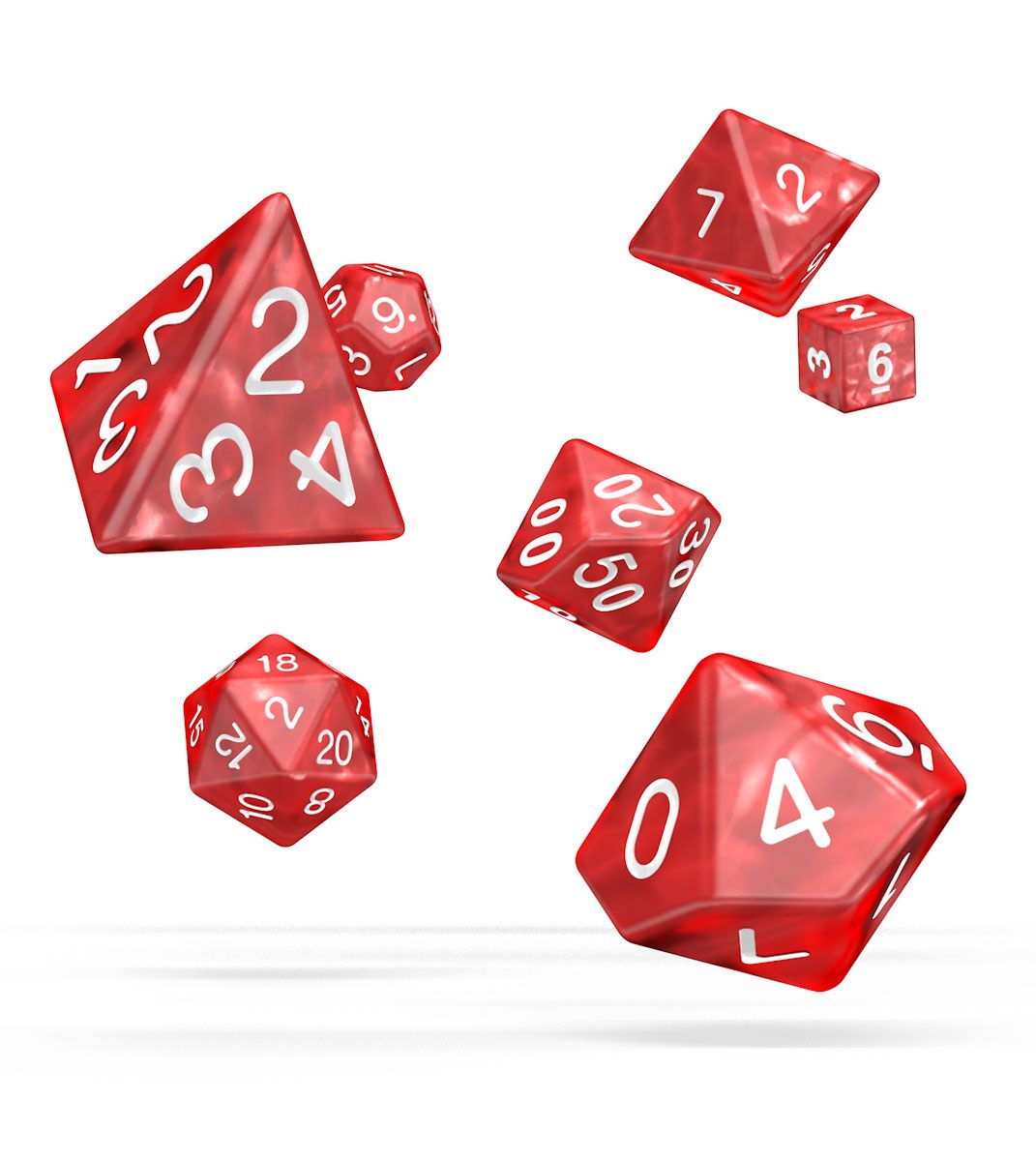 Oakie Doakie Dice Würfel RPG-Set Marble - Rot (7) Image 1