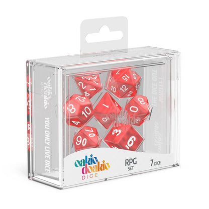 Oakie Doakie Dice Würfel RPG-Set Marble - Rot (7) Image 2