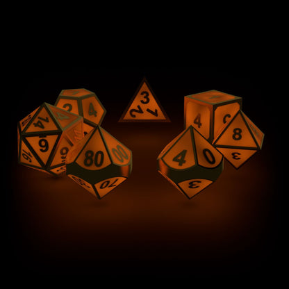 Oakie Doakie Dice Würfel RPG-Set Metal Glow in the Dark - Golden Princess (7) Image 3