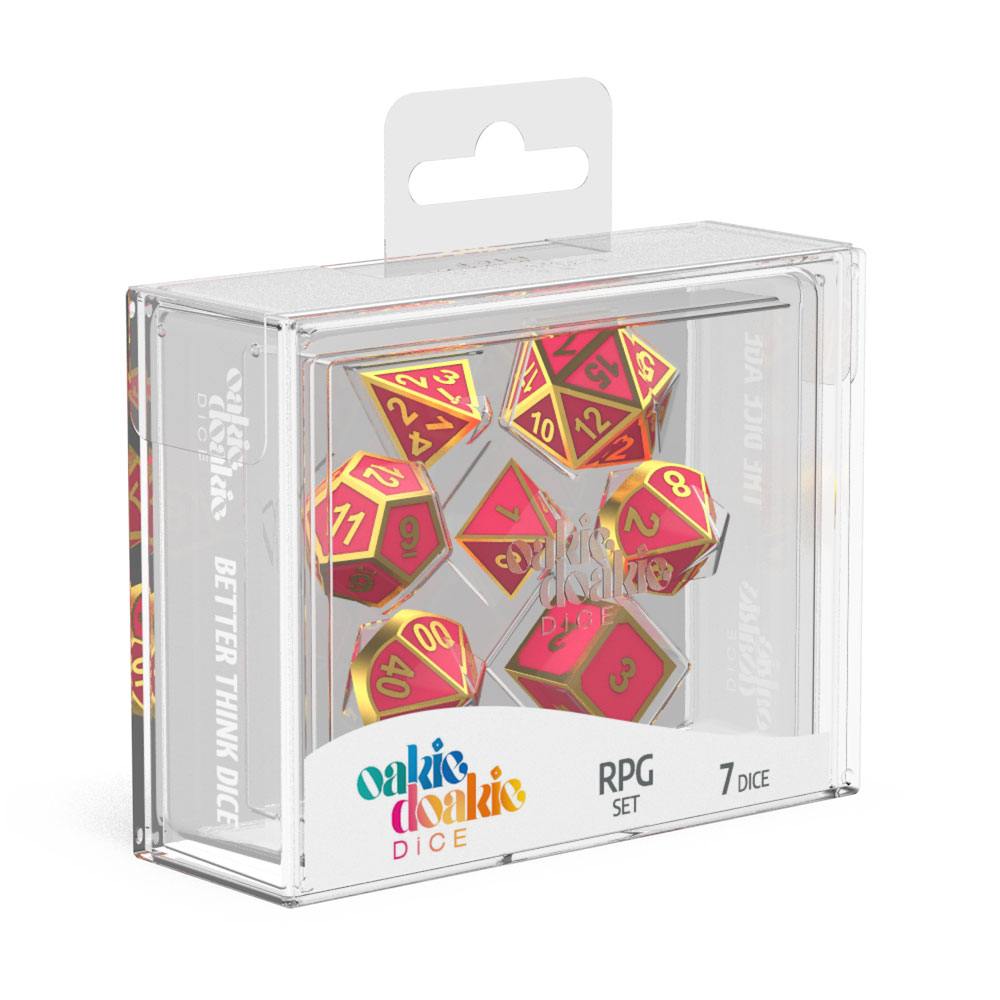Oakie Doakie Dice Würfel RPG-Set Metal Glow in the Dark - Golden Princess (7) Image 4