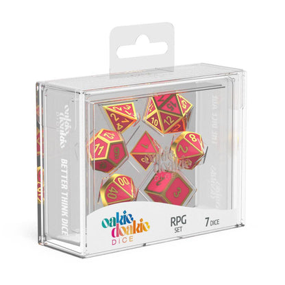 Oakie Doakie Dice Würfel RPG-Set Metal Glow in the Dark - Golden Princess (7) Image 4