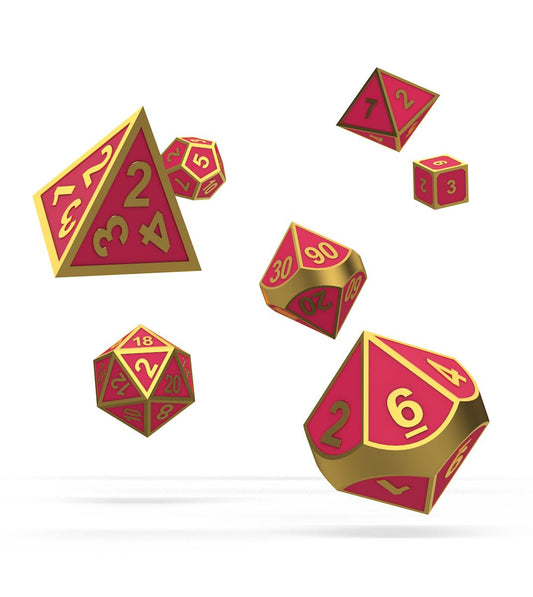 Oakie Doakie Dice Würfel RPG-Set Metal Glow in the Dark - Golden Princess (7) Image 1