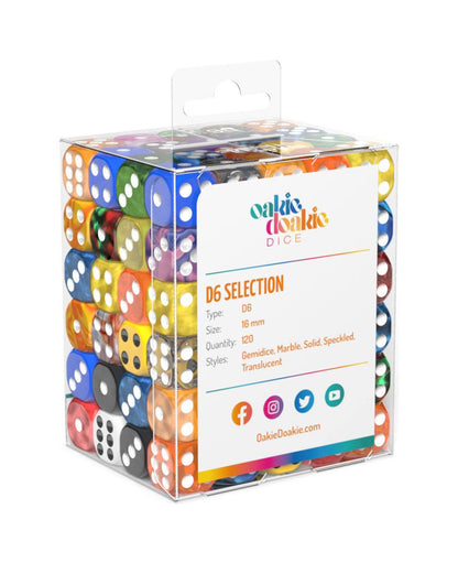 Oakie Doakie Dice W6 Würfel Retail Pack 16 mm Mixed (120) Image 2