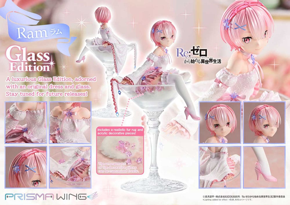 Re:ZERO Starting Life in Another World Prisma Wing PVC Statue 1/7 Ram Glass Edition 24 cm Image 4