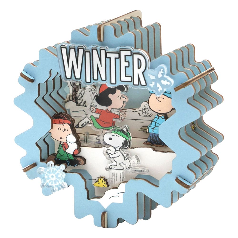 Die Peanuts Puremind Modellbausatz Wooden Theater Winter Wonderland Image 1