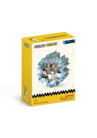 Die Peanuts Puremind Modellbausatz Wooden Theater Winter Wonderland Image 3