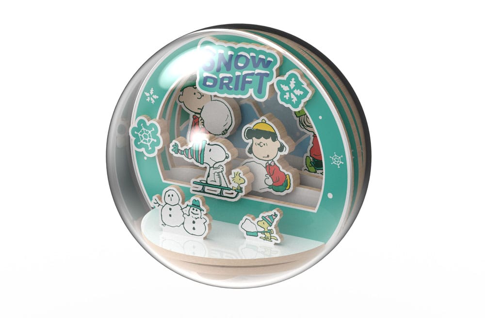 Die Peanuts Puremind Modellbausatz Wooden Theater Globe Snow Drift Image 6