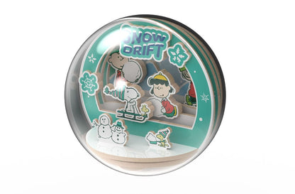Die Peanuts Puremind Modellbausatz Wooden Theater Globe Snow Drift Image 6