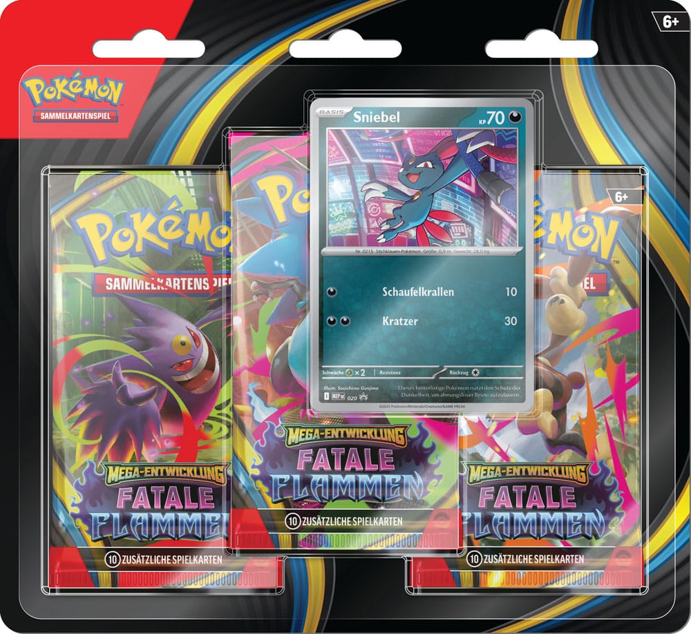 Pokémon TCG ME02 Mega-Entwicklung 3er-Pack Blister *Deutsche Version* Image 2
