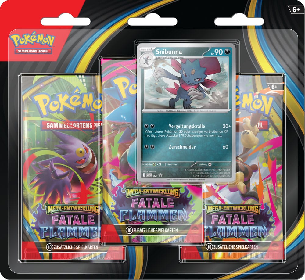 Pokémon TCG ME02 Mega-Entwicklung 3er-Pack Blister *Deutsche Version* Image 4