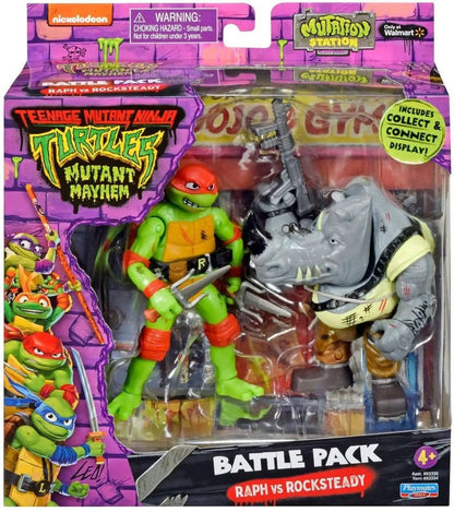 Teenage Mutant Ninja Turtles: Mutant Mayhem Battle Pack Actionfiguren Raphael vs. Rocksteady 11 cm Image 3