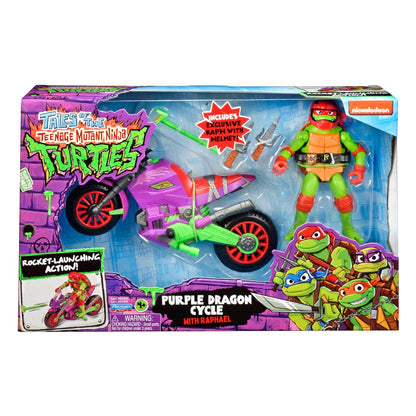 Die Abenteuer der Teenage Mutant Ninja Turtles Actionfigur mit Fahrzeug Raphael & Purple Dragon 12 cm Image 2