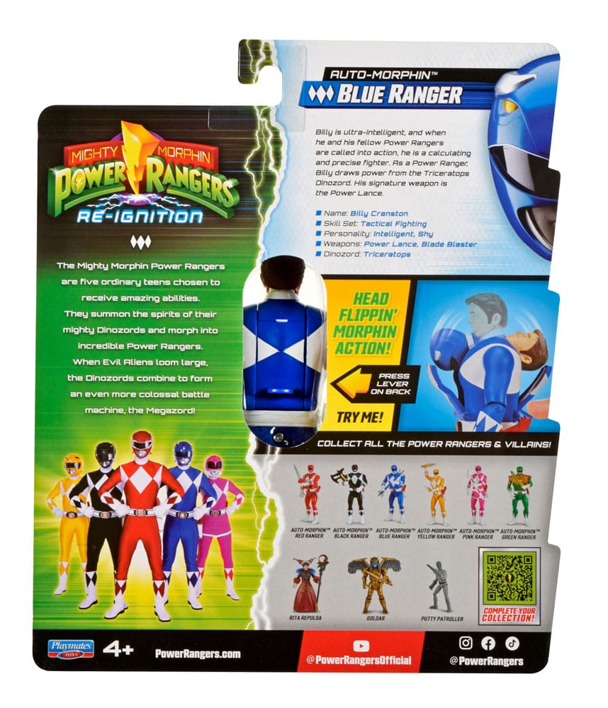 Power Rangers Actionfigur Auto-Morphin Blue Ranger 12 cm Image 4