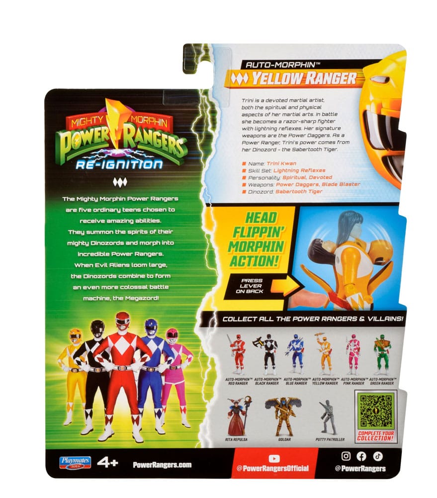 Power Rangers Actionfigur Auto-Morphin Yellow Ranger 12 cm Image 4