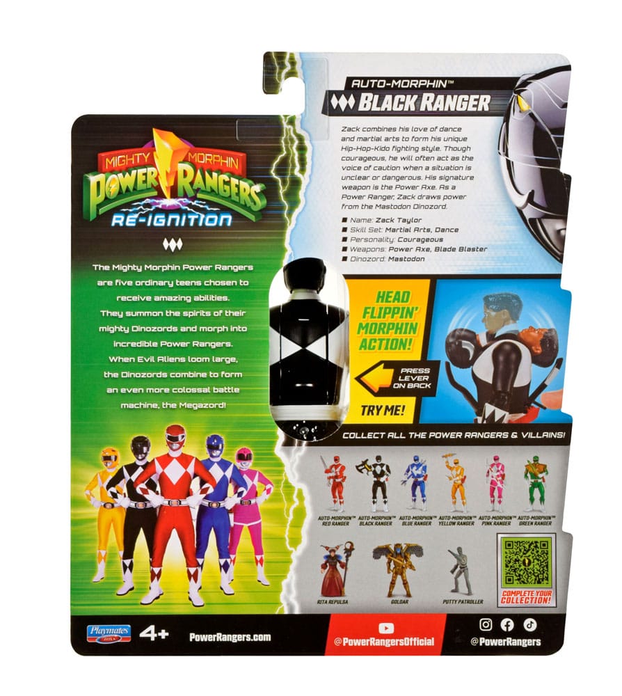 Power Rangers Actionfigur Auto-Morphin Black Ranger 12 cm Image 4