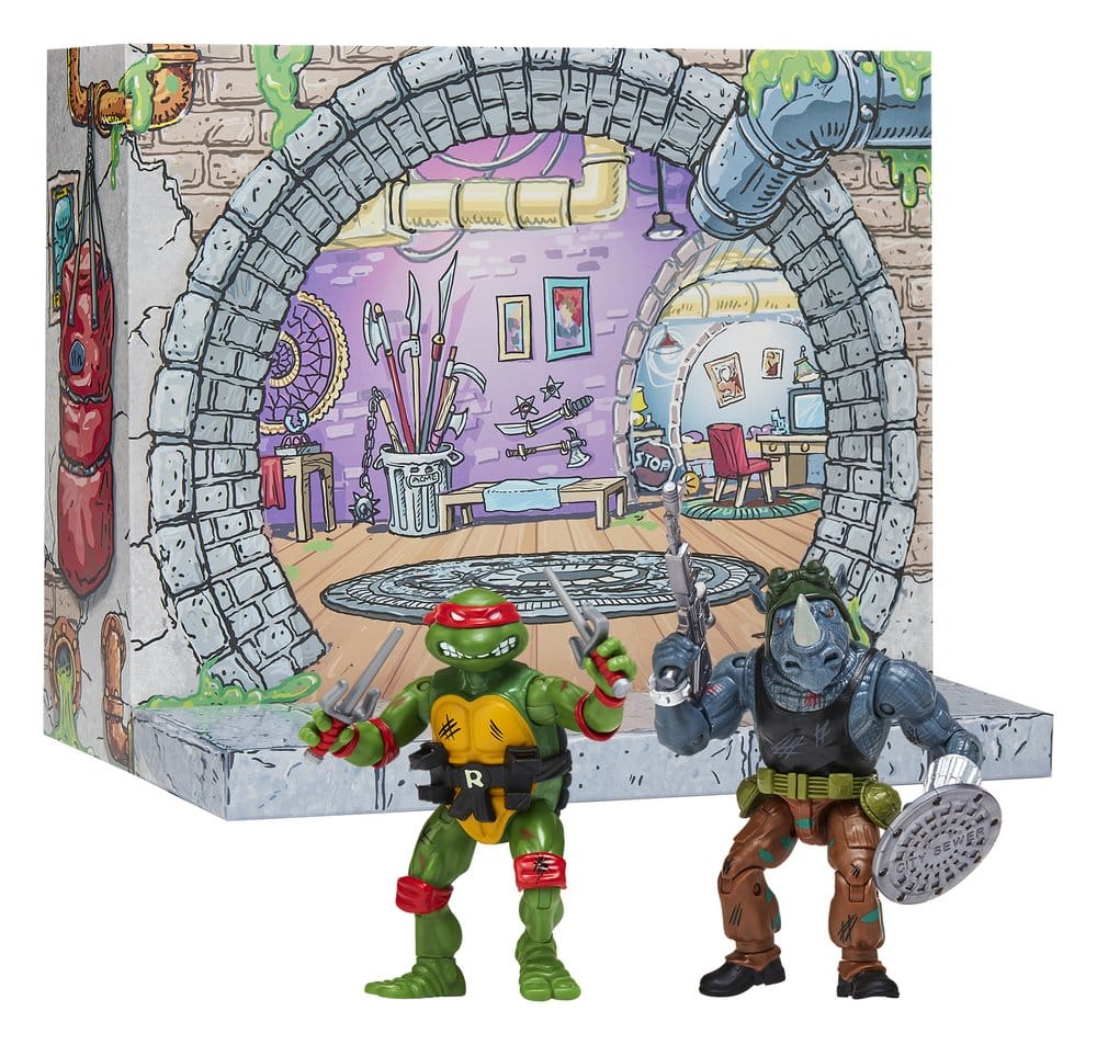 Teenage Mutant Ninja Turtles: Remastered Actionfiguren Raphael vs. Rocksteady Image 2