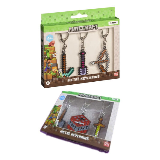 Minecraft 3-Pack Schlüsselanhänger Sortiment (12) Image 1