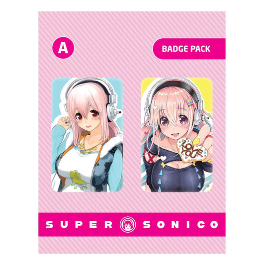 Super Sonico Ansteck-Buttons Doppelpack Set A Image