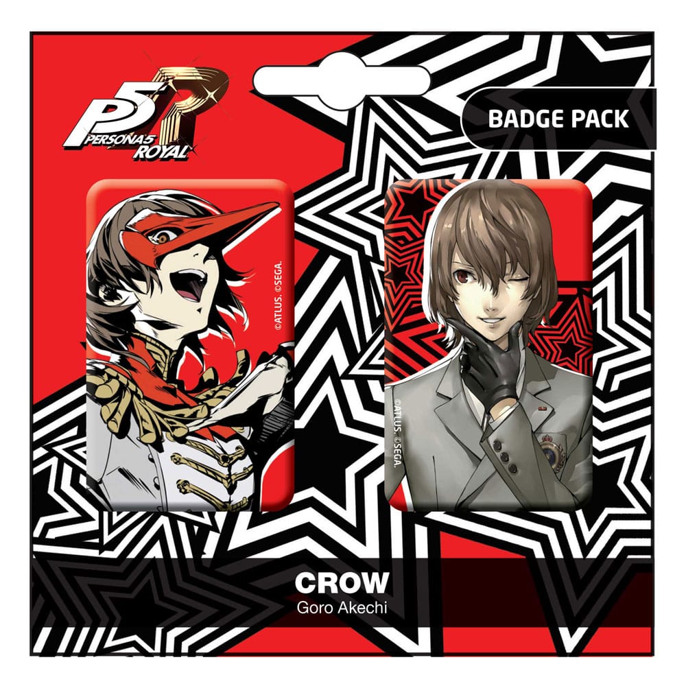 Persona 5 Royal Ansteck-Buttons Doppelpack Crow / Goro Akechi Image