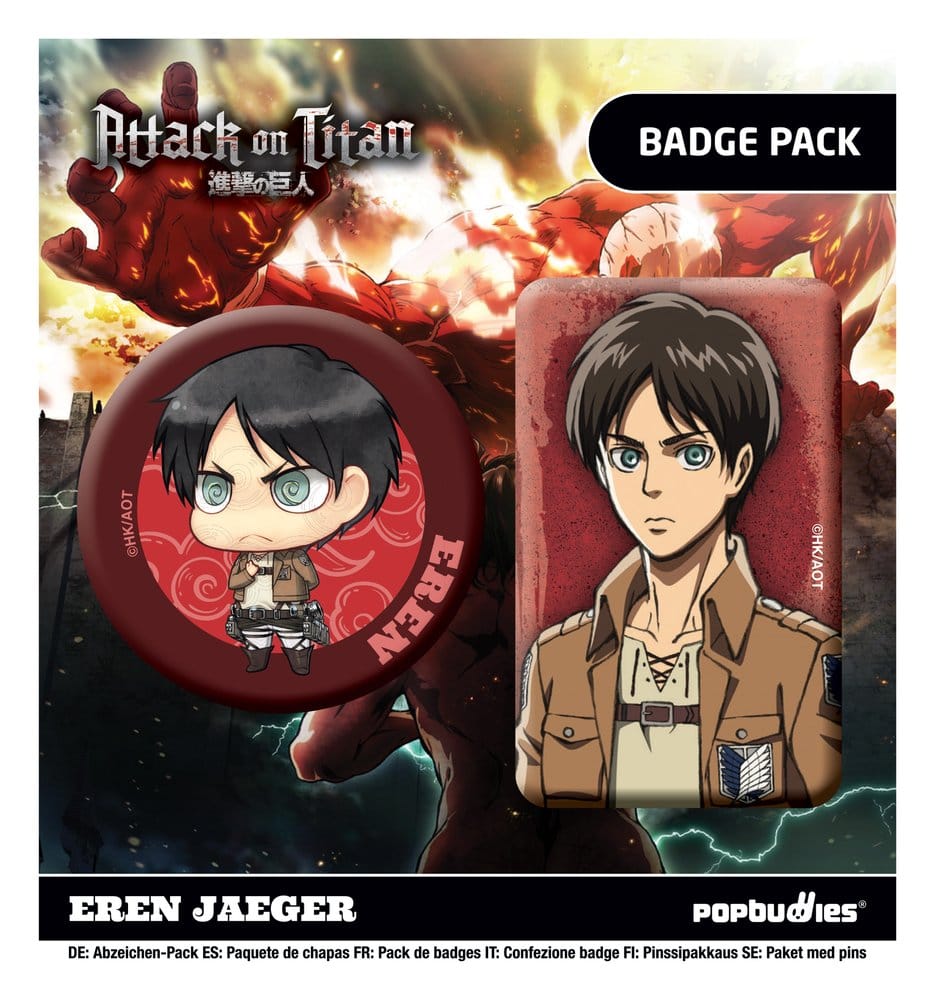 Attack on Titan Anstecker 2er-Pack Eren Jaeger Image