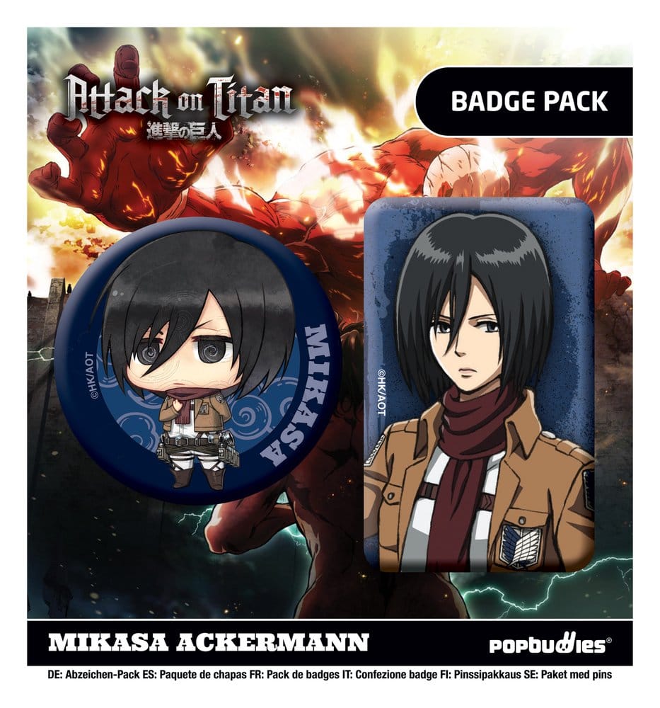 Attack on Titan Anstecker 2er-Pack Mikasa Ackermann Image