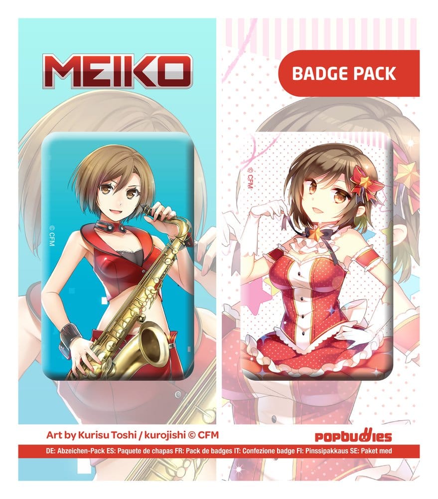 Vocaloid Ansteck-Button 2er-Pack Meiko (Art by Kurisu Toshi / kurojishi) Image