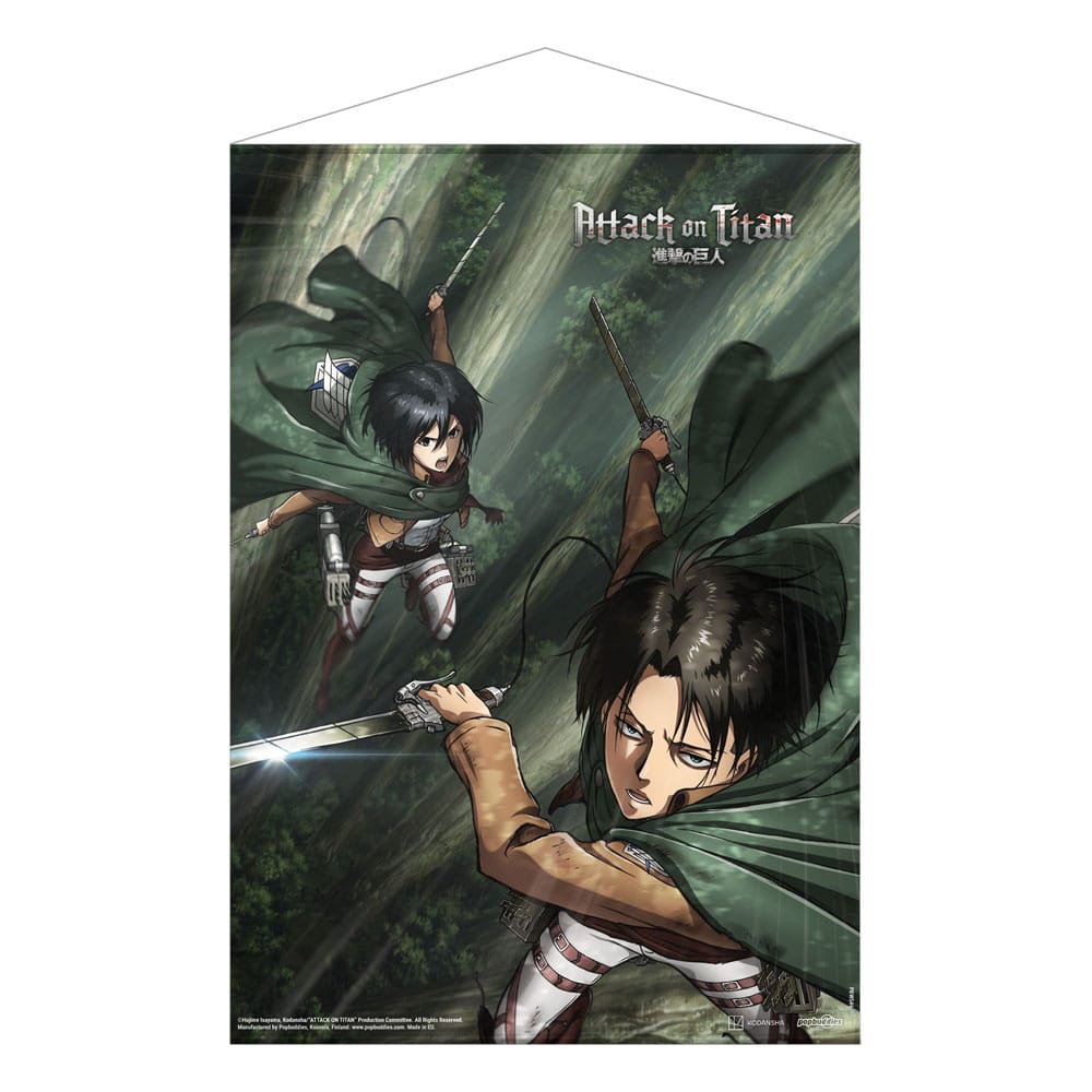 Attack on Titan Wandrolle Mikasa and Levi 50 x 70 cm Image