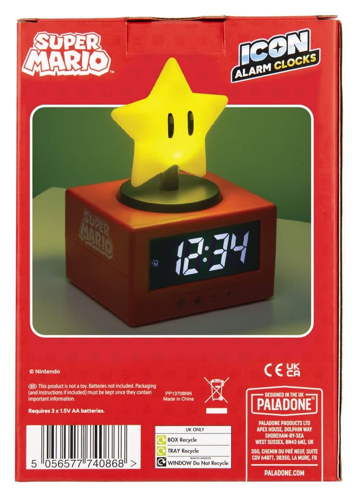 Super Mario Icon Wecker Super Star 15 cm Image 3