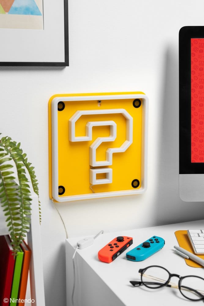 Super Mario LED Neon Wandleuchte Question Block 24 x 24 cm Image 4