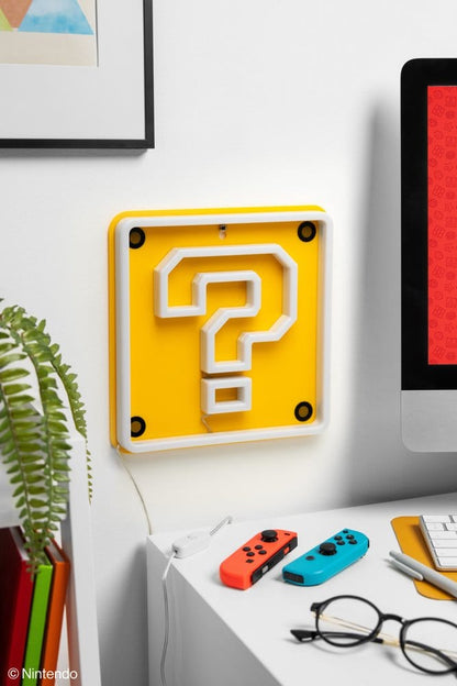 Super Mario LED Neon Wandleuchte Question Block 24 x 24 cm Image 4