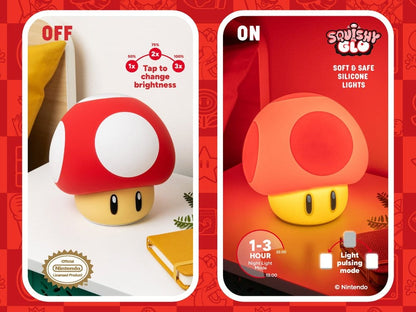 Super Mario SquishyGlo Silikon-Leuchte Super Mushroom Rechargeable 15 cm Image 2