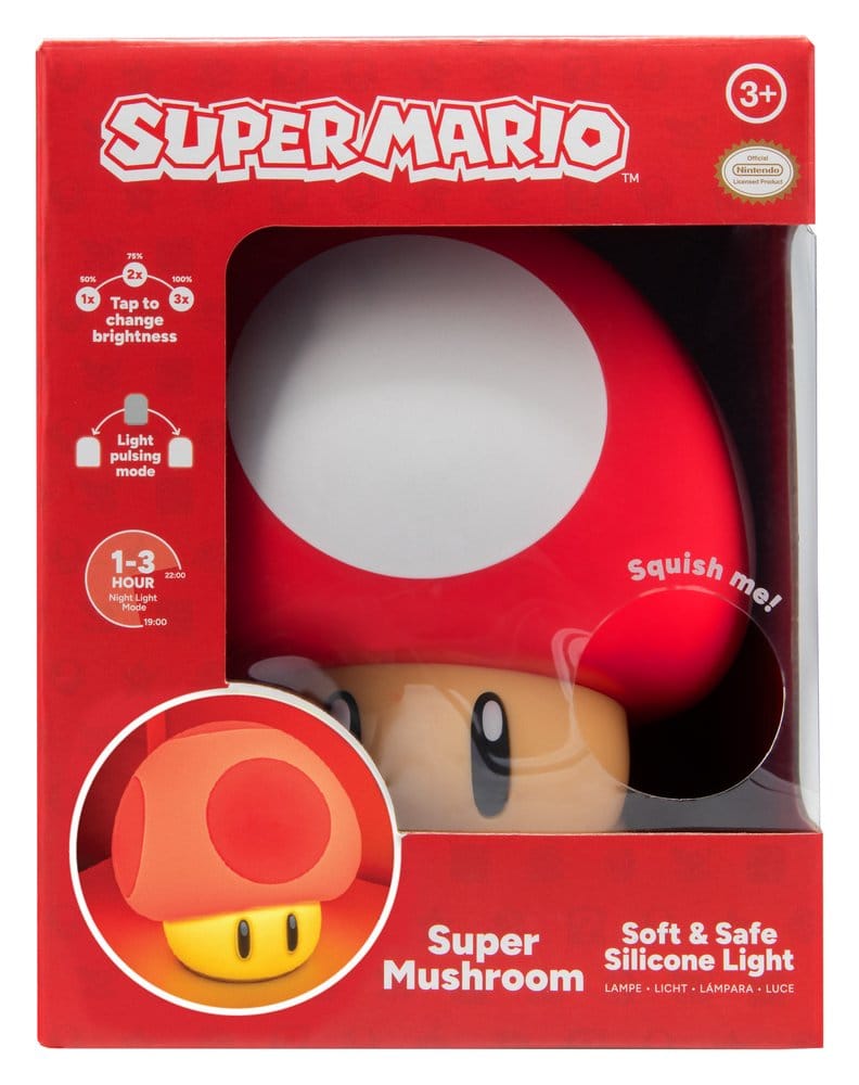 Super Mario SquishyGlo Silikon-Leuchte Super Mushroom Rechargeable 15 cm Image 4