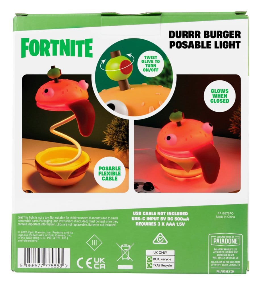 Fortnite Leuchte Durrr Burger Posable 30 cm Image 4