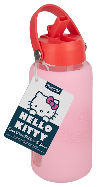 Sanrio Glas Trinkflasche Hello Kitty mit Hülle Image 2