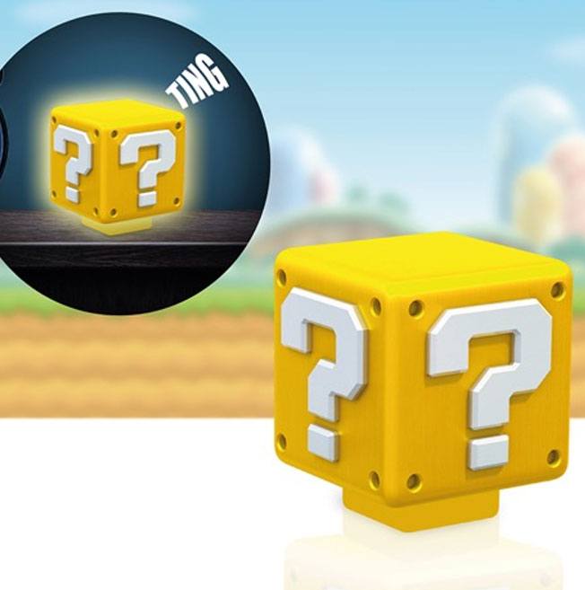 Super Mario Nachttischlampe mit Sound Fragezeichen-Block 8 cm Image