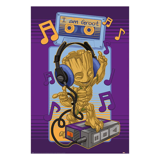 Marvel Poster Set Guardians of the Galaxy Groot Cassette 61 x 91 cm (4) Image
