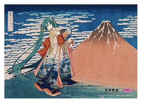 Katsushika Hokusai x Hatsune Miku Acrylpanel Thirty-six Views of Mount Fuji Fine Wind, Clear Morning 30 cm Image 1
