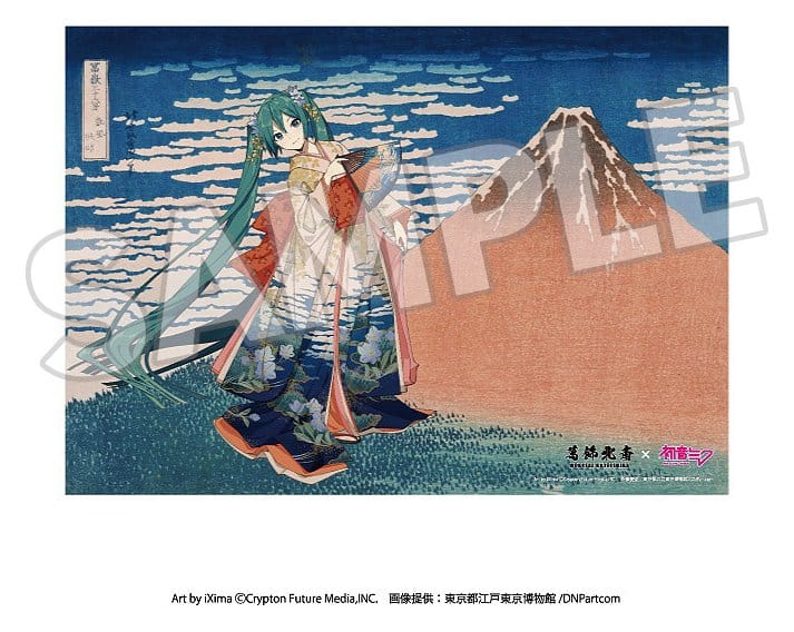 Katsushika Hokusai x Hatsune Miku Acrylpanel Thirty-six Views of Mount Fuji Fine Wind, Clear Morning 30 cm Image 2