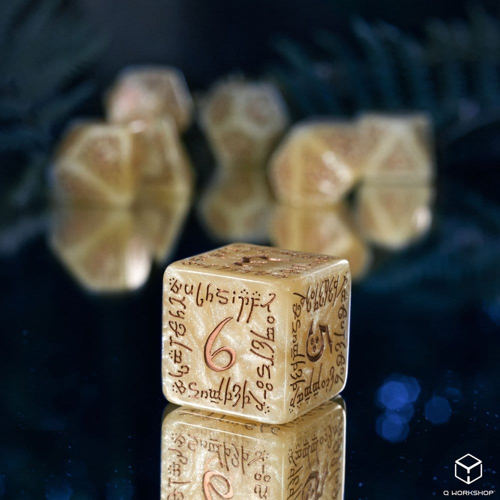 Elvish Jumbo 7er-Würfelset (Schimmernd Beige & Kupfer) Image 3