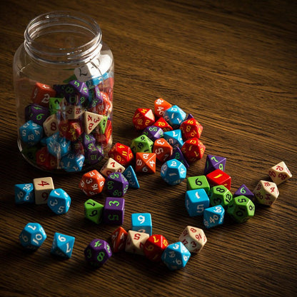 Runder Behälter mit klassischen RPG-Würfeln (80) Image 2