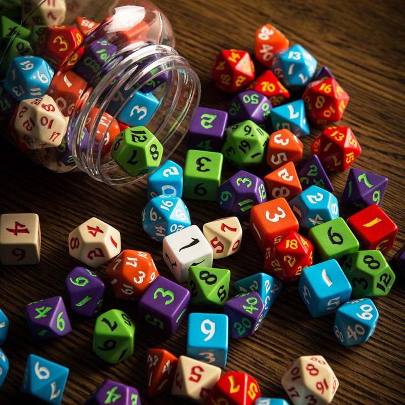 Runder Behälter mit klassischen RPG-Würfeln (80) Image 3