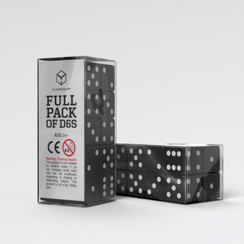 Q Workshop Würfel Set Full Pack D6 Schwarz (20) Image 3