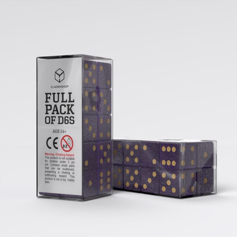 Q Workshop Würfel Set Full Pack D6 Shimmering Purple (20) Image 2