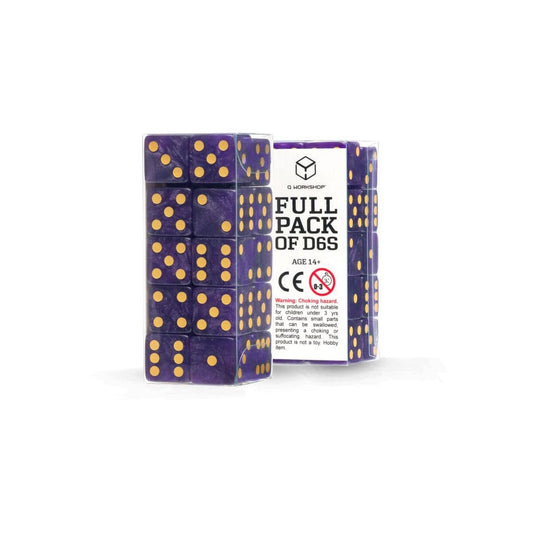Q Workshop Würfel Set Full Pack D6 Shimmering Purple (20) Image 1