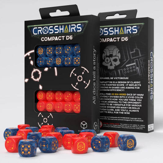 Crosshairs Compact D6 Würfel Set Kobalt&Rot (20) Image 2