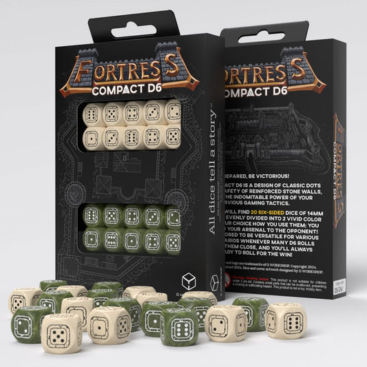 Fortress Compact D6 Würfel Set Beige&Olive (20) Image 2