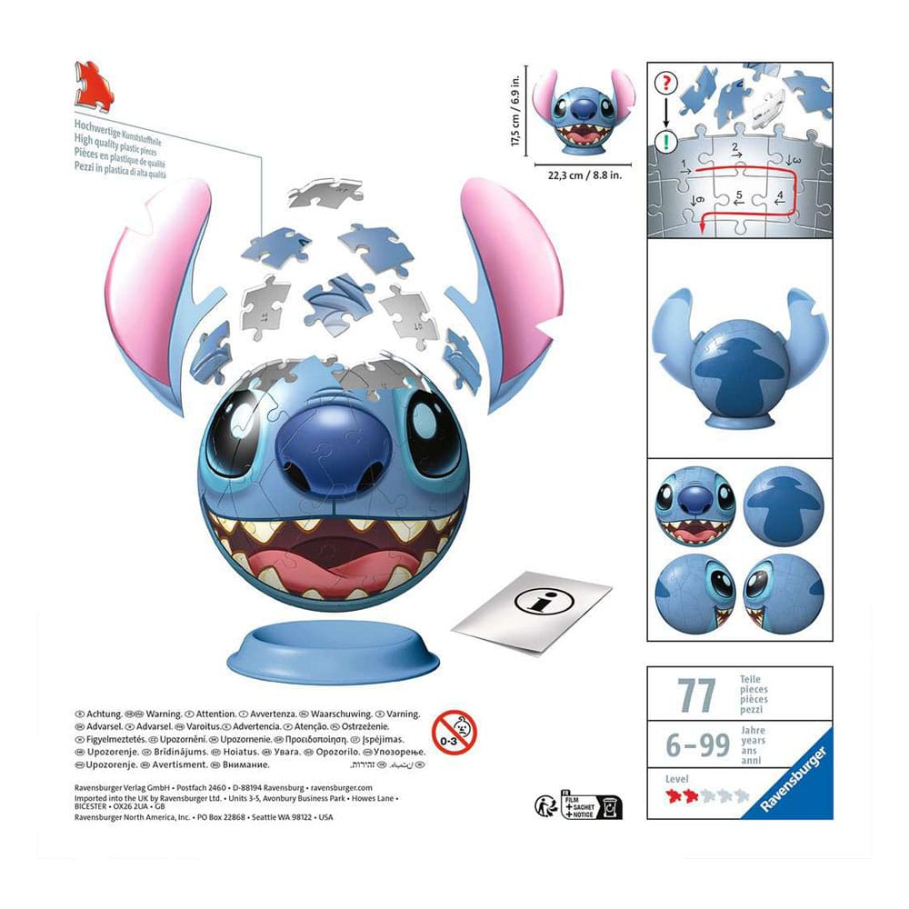 Lilo & Stitch 3D Puzzle Ball mit Ohren Stitch (77 Teile) Image 2