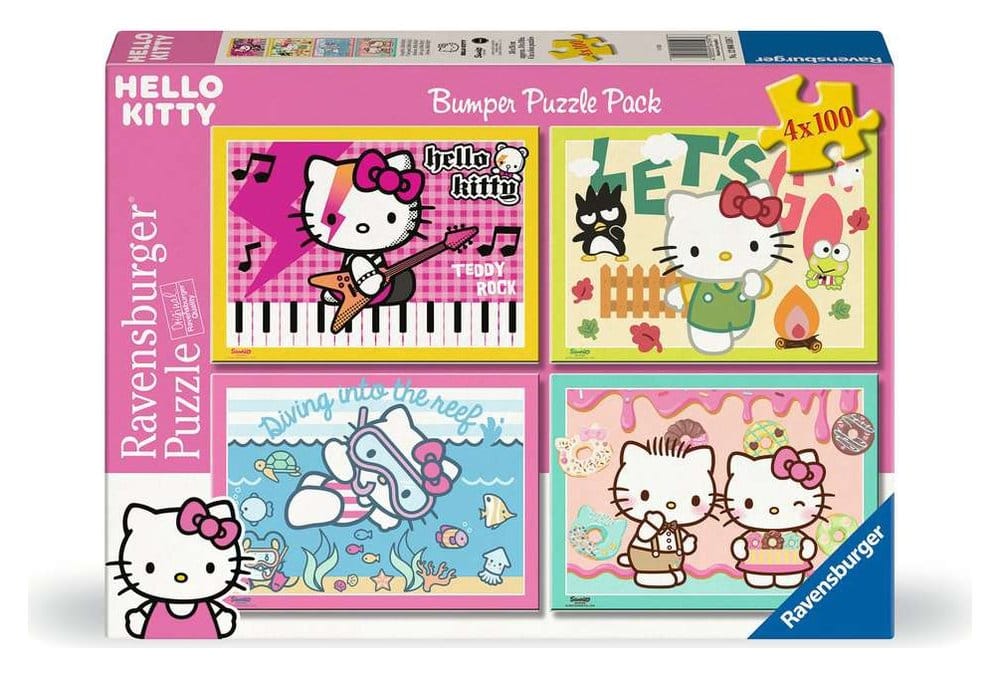 Hello Kitty Puzzles 4er-Pack Los geht's, Hello Kitty! (4x100 Teile) Image 1