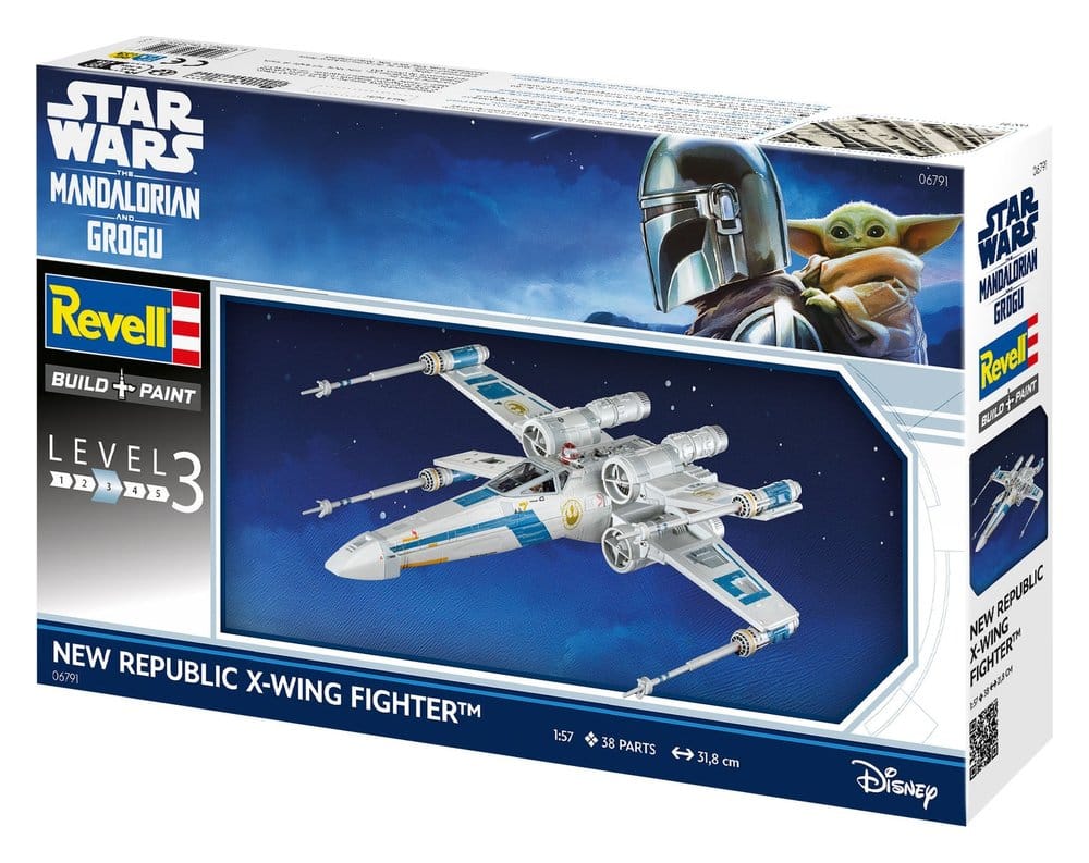 Star Wars The Mandalorian and Grogu Revell Modellbausatz 1/57 New Republic X-Wing Fighter 22 cm Image 11